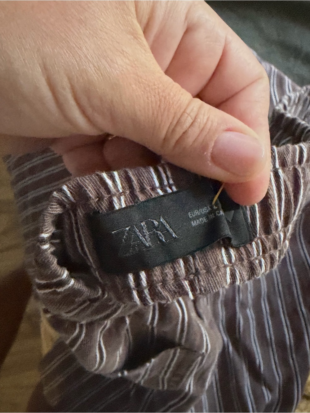 Women’s  Brown Striped flowey Pants - Picture 3 of 3